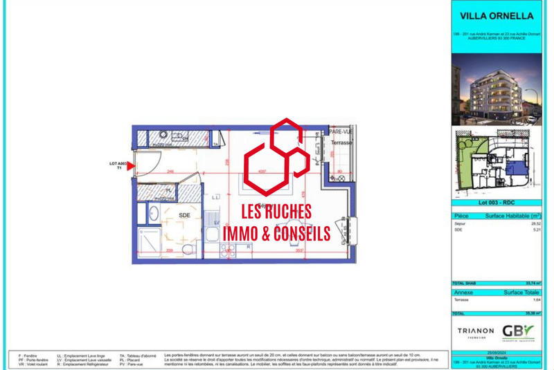 Appartement - 34 m² - 1 pièce