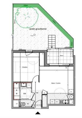 Appartement - 45 m² - 2 pièces