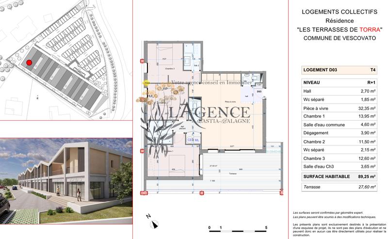 Appartement - 89 m² - 4 pièces