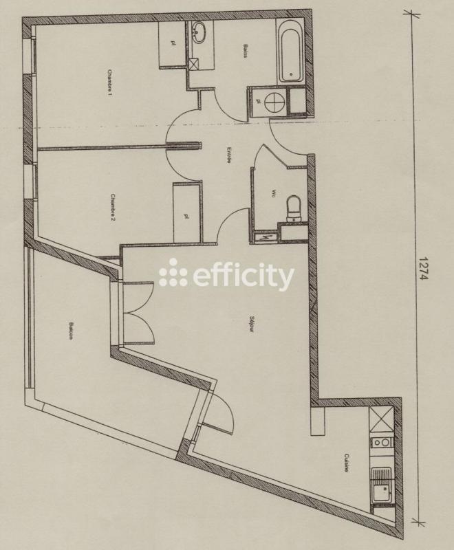 Appartement - 62 m² - 3 pièces