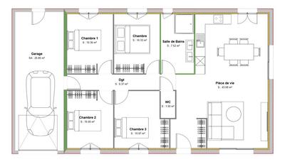 Maison - 101 m² - 5 pièces