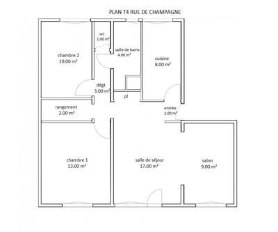 Appartement - 68 m² - 4 pièces