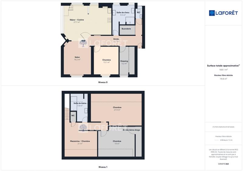Duplex - 134 m² - 6 pièces