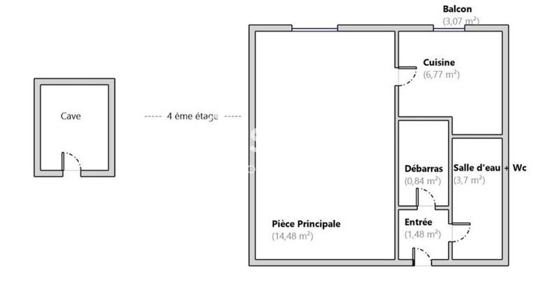 Appartement - 27 m² - 1 pièce