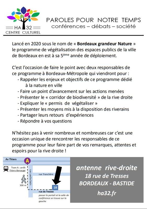 Présentation du programme de végétalisation de la ville de Bordeaux