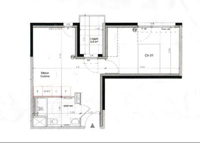 Appartement - 37 m² - 2 pièces