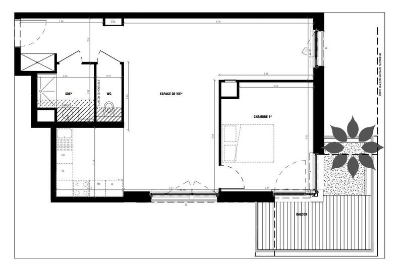 Appartement - 58 m² - 2 pièces