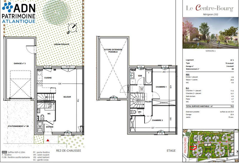Maison - 93 m² - 3 pièces