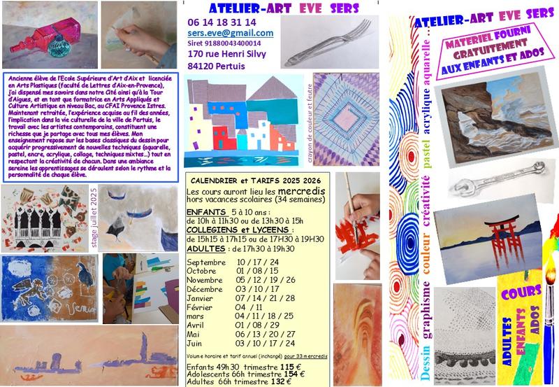 Cours dessin peinture créativité