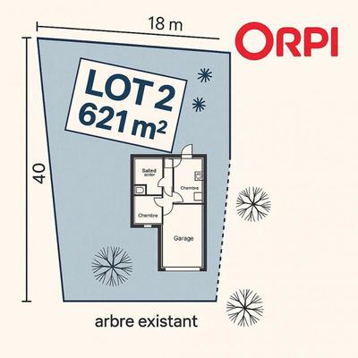 Terrain constructible - 621 m²