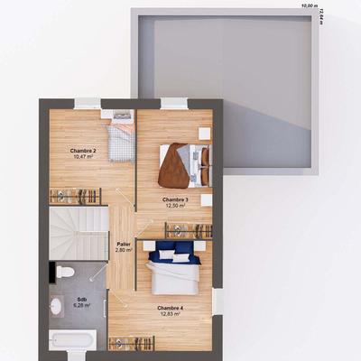 Maison - 100 m² - 6 pièces