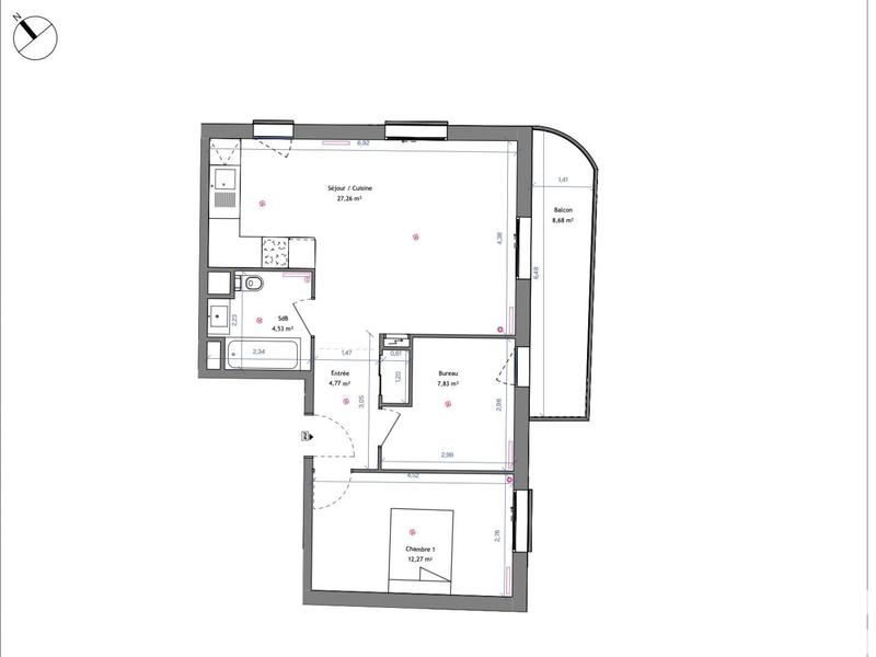 Appartement - 57 m² - 3 pièces