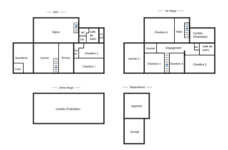 Corps de ferme - 185 m² - 8 pièces
