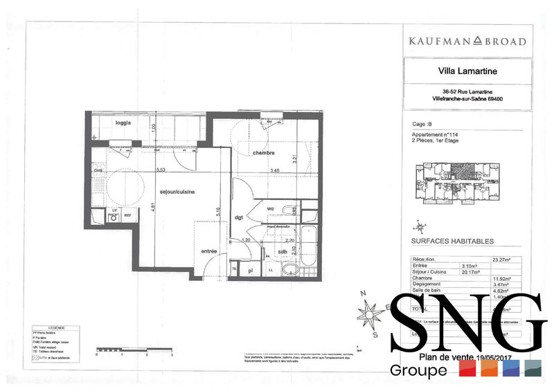 Appartement - 45 m² - 2 pièces