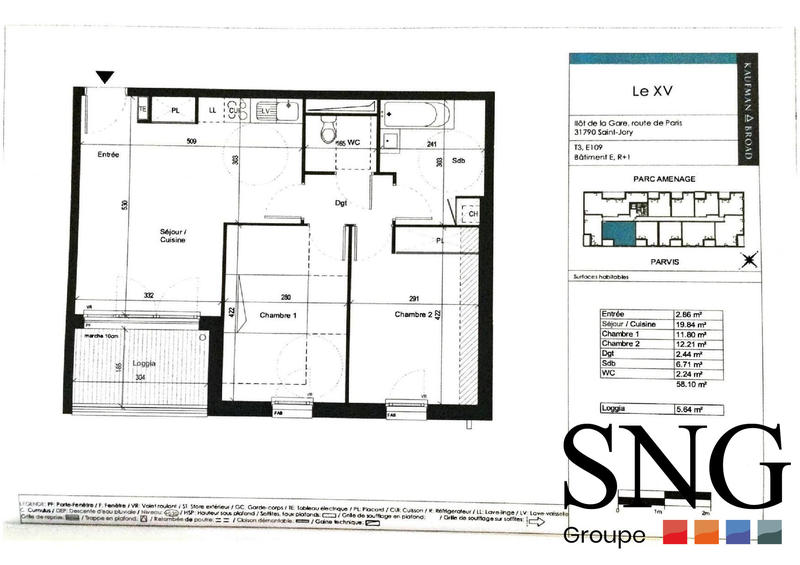 Appartement - 58 m² - 3 pièces