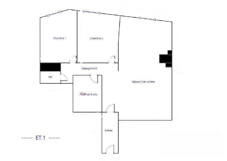 Appartement - 61 m² - 3 pièces