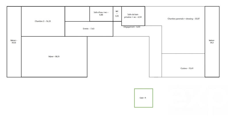Appartement - 134 m² - 4 pièces