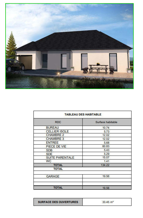 Maison - 134 m² - 6 pièces