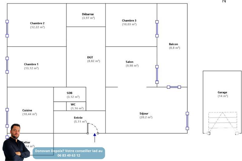 Appartement - 106 m² - 6 pièces