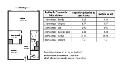 Studio - 27 m² - 1 pièce