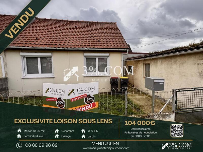 Maison - 60 m² - 3 pièces