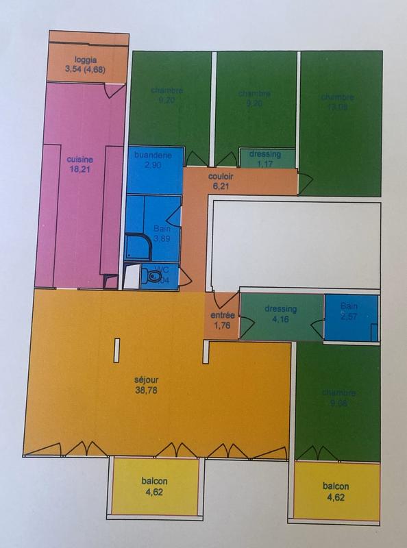 Appartement - 120 m² - 6 pièces