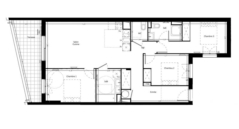 Appartement - 85 m² - 4 pièces