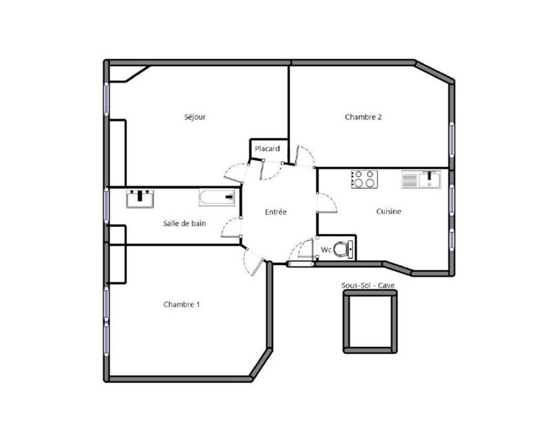 Appartement - 62 m² - 3 pièces