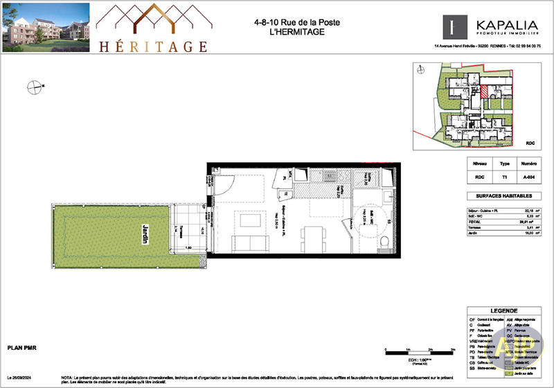 Appartement - 29 m² - 1 pièce