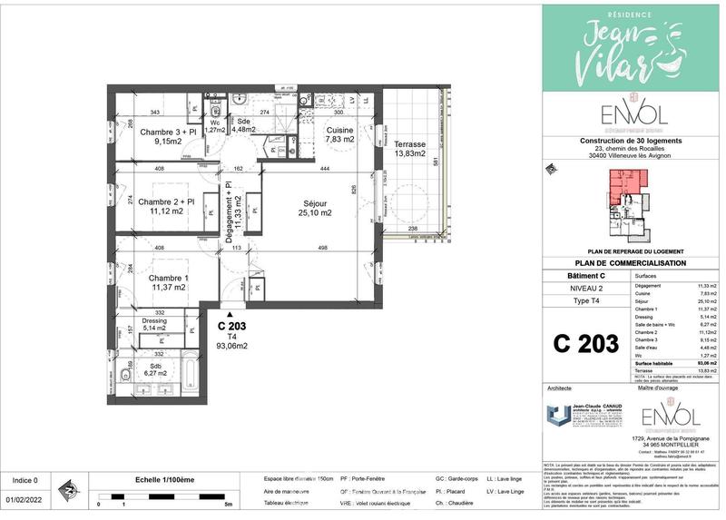 Appartement - 93 m² - 4 pièces