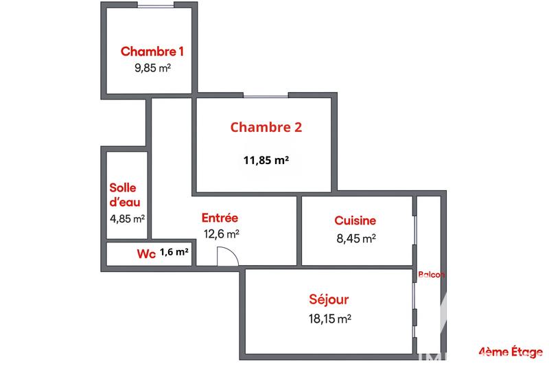 Appartement - 67 m² - 3 pièces