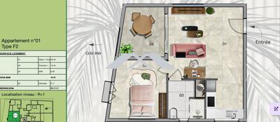 Appartement - 49 m² - 2 pièces