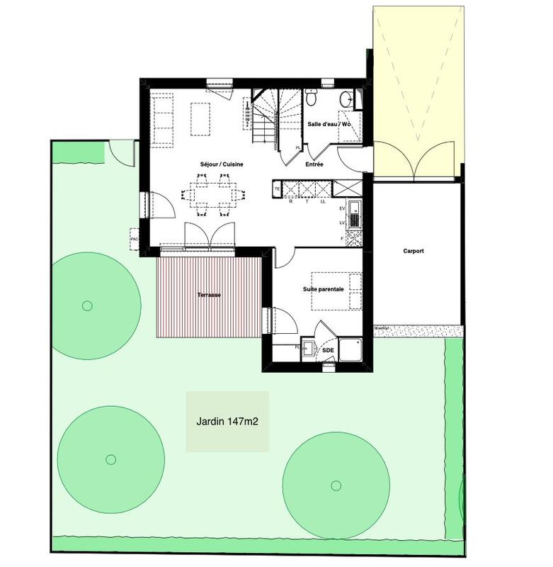 Maison contemporaine - 100 m² - 5 pièces