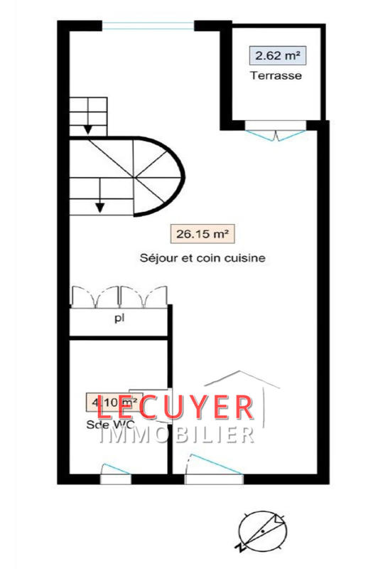 Appartement - 44 m² - 1 pièce