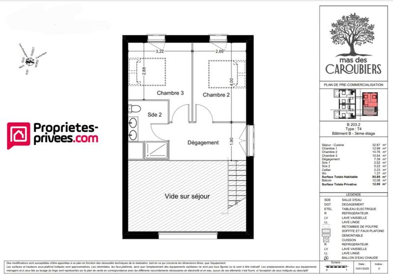 Appartement - 80 m² - 3 pièces