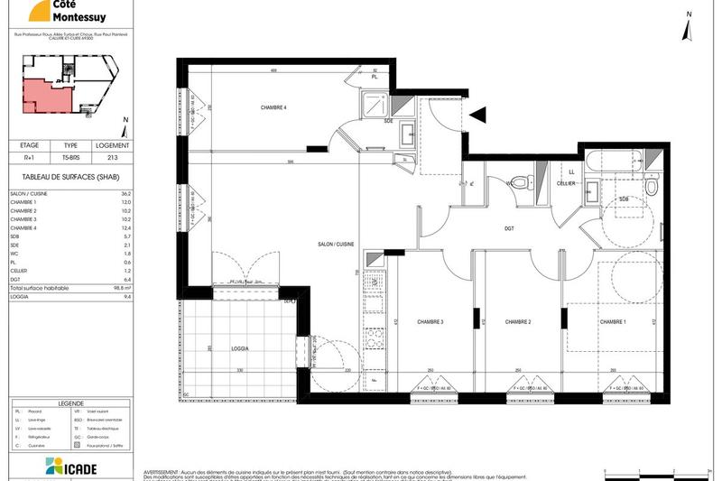 Appartement - 98 m² - 5 pièces