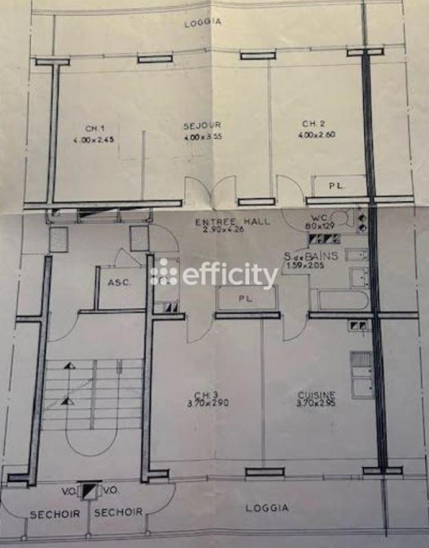 Appartement ancien - 72 m² - 4 pièces