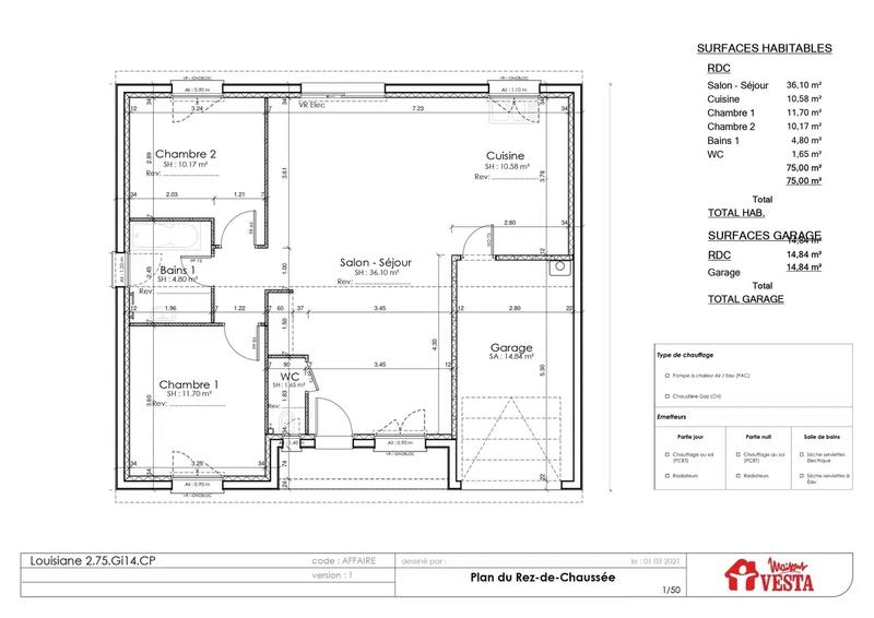 Maison - 75 m² - 4 pièces
