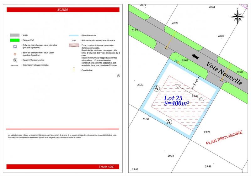 Terrain constructible - 400 m²