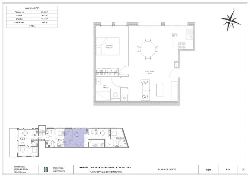 Appartement - 46 m² - 2 pièces