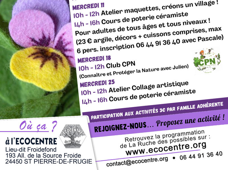 Mercredi en famille : le club Cpn (Connaître et Protéger la Nature)