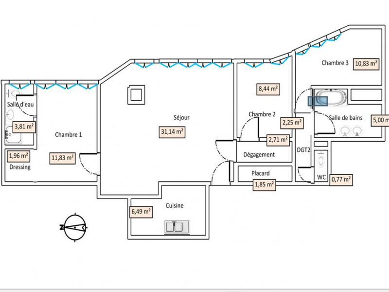 Appartement - 87 m² - 4 pièces