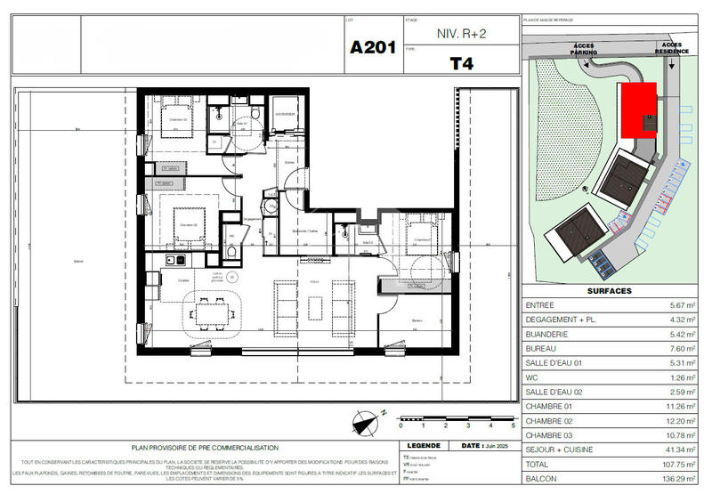 Appartement - 104 m² - 4 pièces