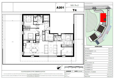 Appartement - 104 m² - 4 pièces