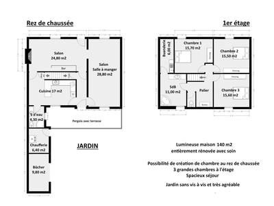 Maison - 140 m² - 5 pièces