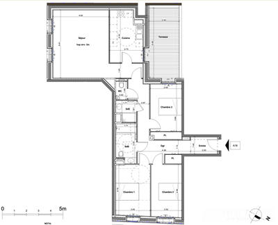 Appartement - 100 m² - 4 pièces