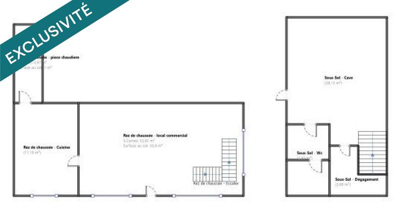 Local commercial - 80 m² - 1 pièce