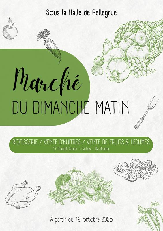 Petit marché du dimanche matin à Pellegrue