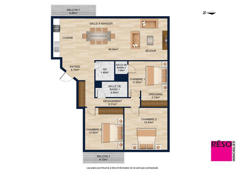 Appartement - 106 m² - 4 pièces
