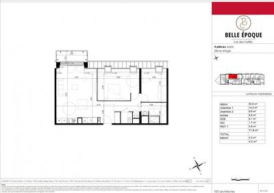 Appartement - 72 m² - 3 pièces